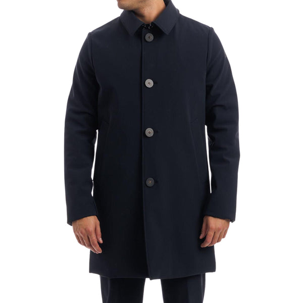 Trench Uomo tinta unita con bottoni Nero RRD- Francavilla Moda